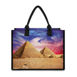 Purple Cloud Pyramid Print Canvas Tote Bag