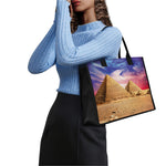 Purple Cloud Pyramid Print Canvas Tote Bag