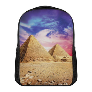 Purple Cloud Pyramid Print Casual Backpack