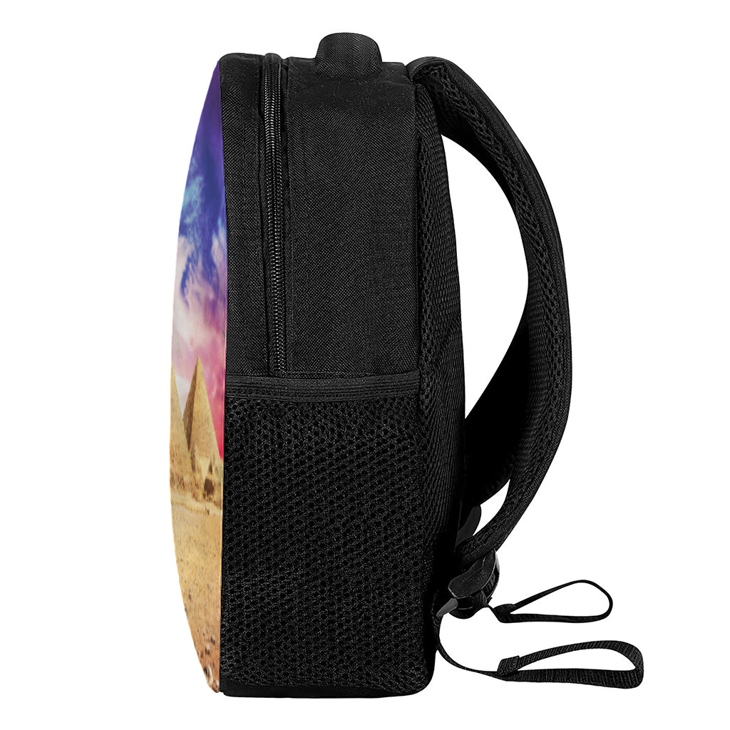 Purple Cloud Pyramid Print Casual Backpack