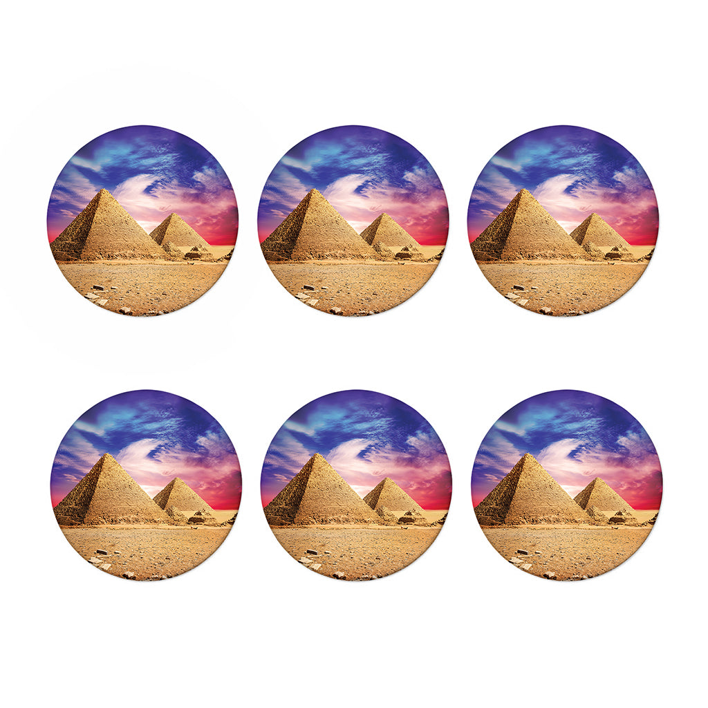 Purple Cloud Pyramid Print Coaster Set