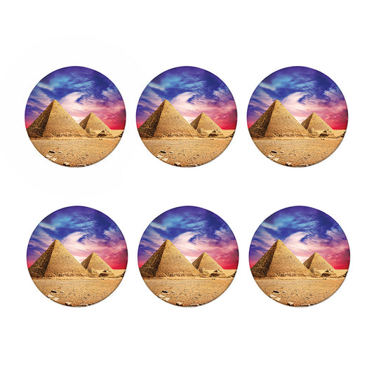 Purple Cloud Pyramid Print Coaster Set