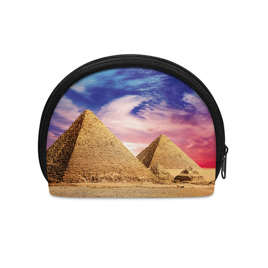 Purple Cloud Pyramid Print Coin Purse