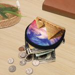 Purple Cloud Pyramid Print Coin Purse