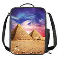 Purple Cloud Pyramid Print Crossbody Lunch Bag