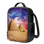 Purple Cloud Pyramid Print Crossbody Lunch Bag