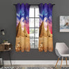 Purple Cloud Pyramid Print Curtain