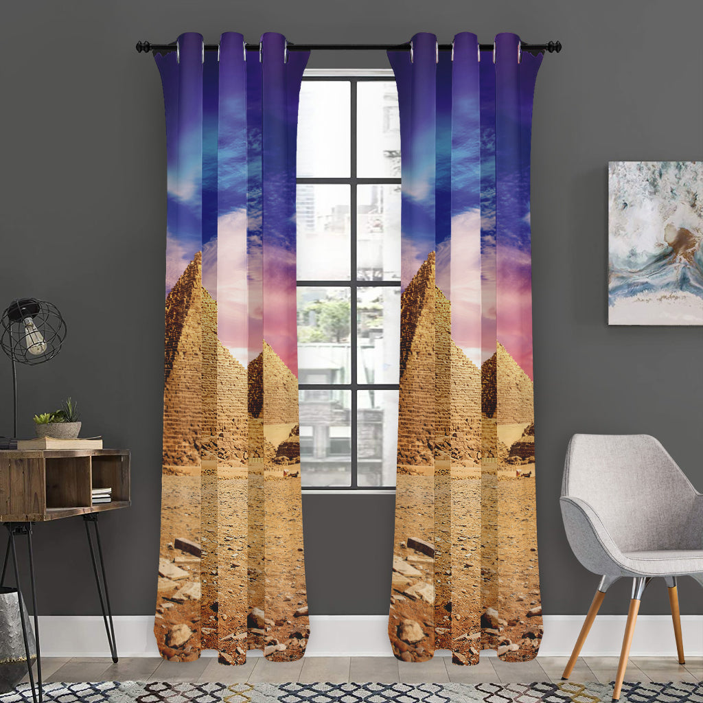 Purple Cloud Pyramid Print Curtain