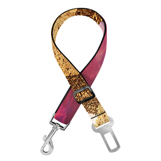 Purple Cloud Pyramid Print Dog Seat Belt