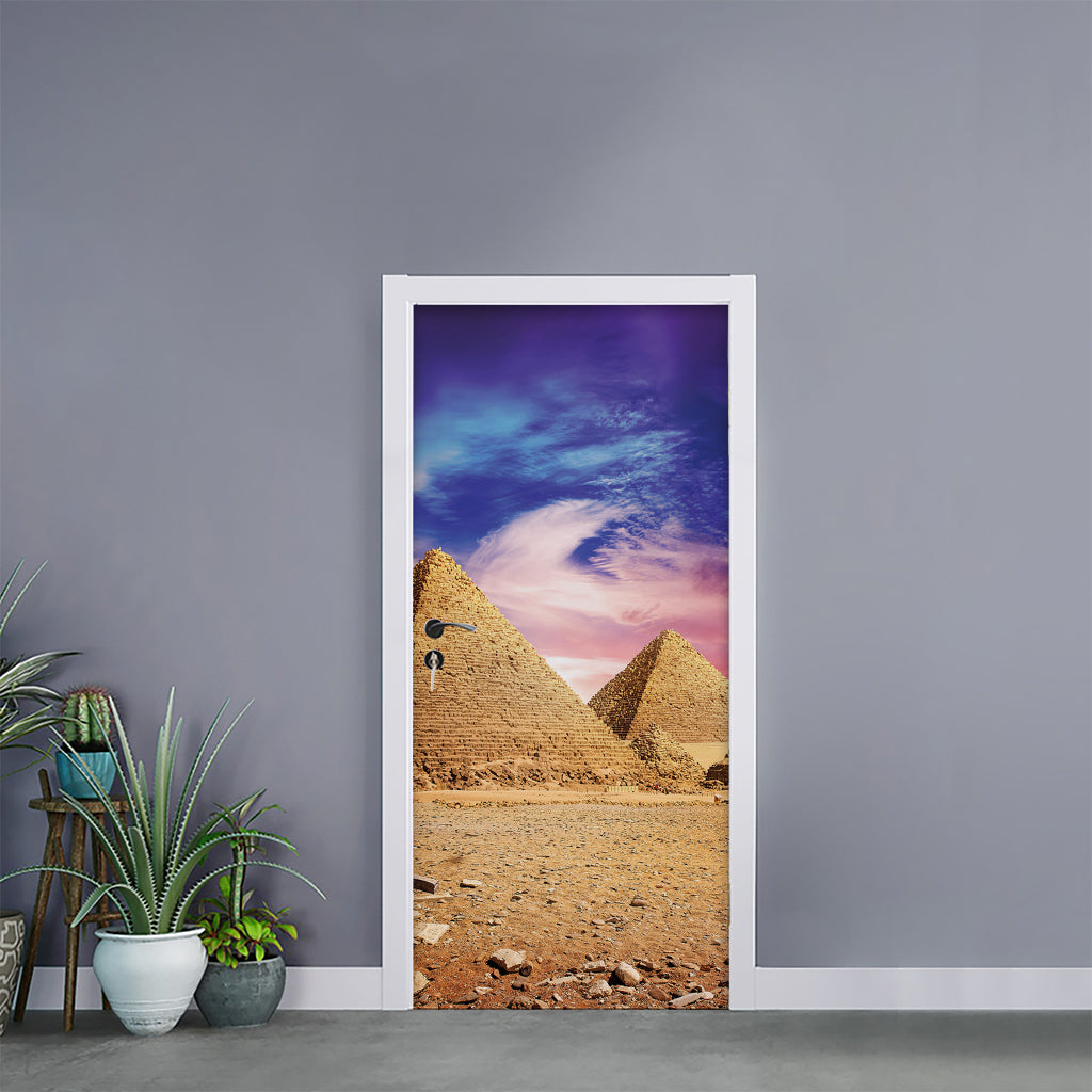 Purple Cloud Pyramid Print Door Sticker