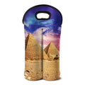 Purple Cloud Pyramid Print Double Neoprene Wine Tote