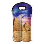 Purple Cloud Pyramid Print Double Neoprene Wine Tote