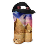 Purple Cloud Pyramid Print Double Neoprene Wine Tote