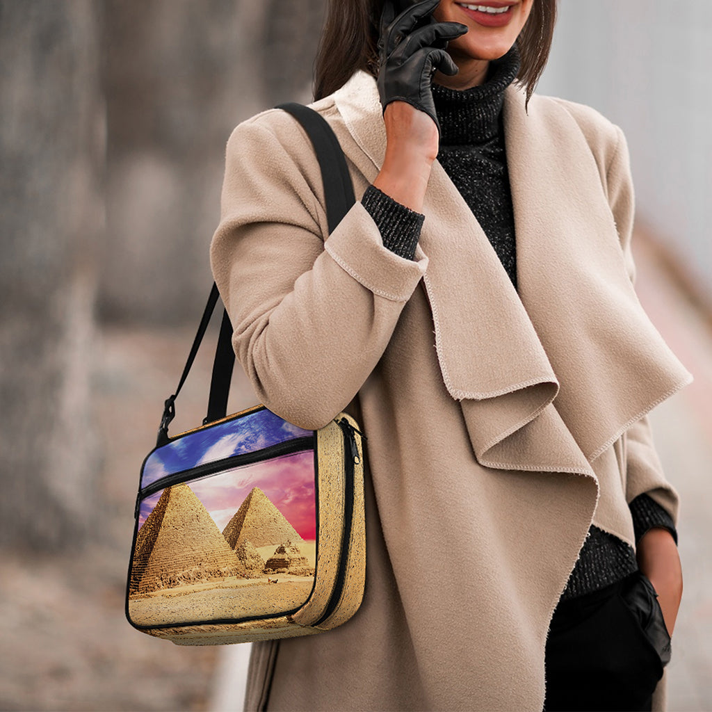 Purple Cloud Pyramid Print Double Strap Bible Bag