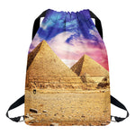 Purple Cloud Pyramid Print Drawstring Backpack