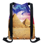 Purple Cloud Pyramid Print Drawstring Backpack