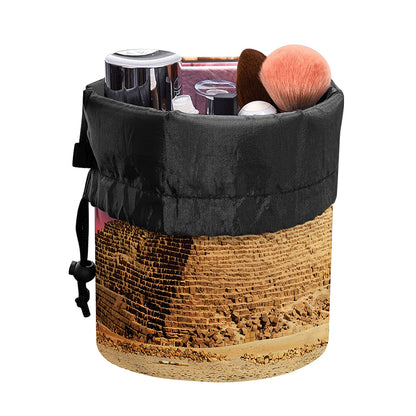 Purple Cloud Pyramid Print Drawstring Makeup Bag