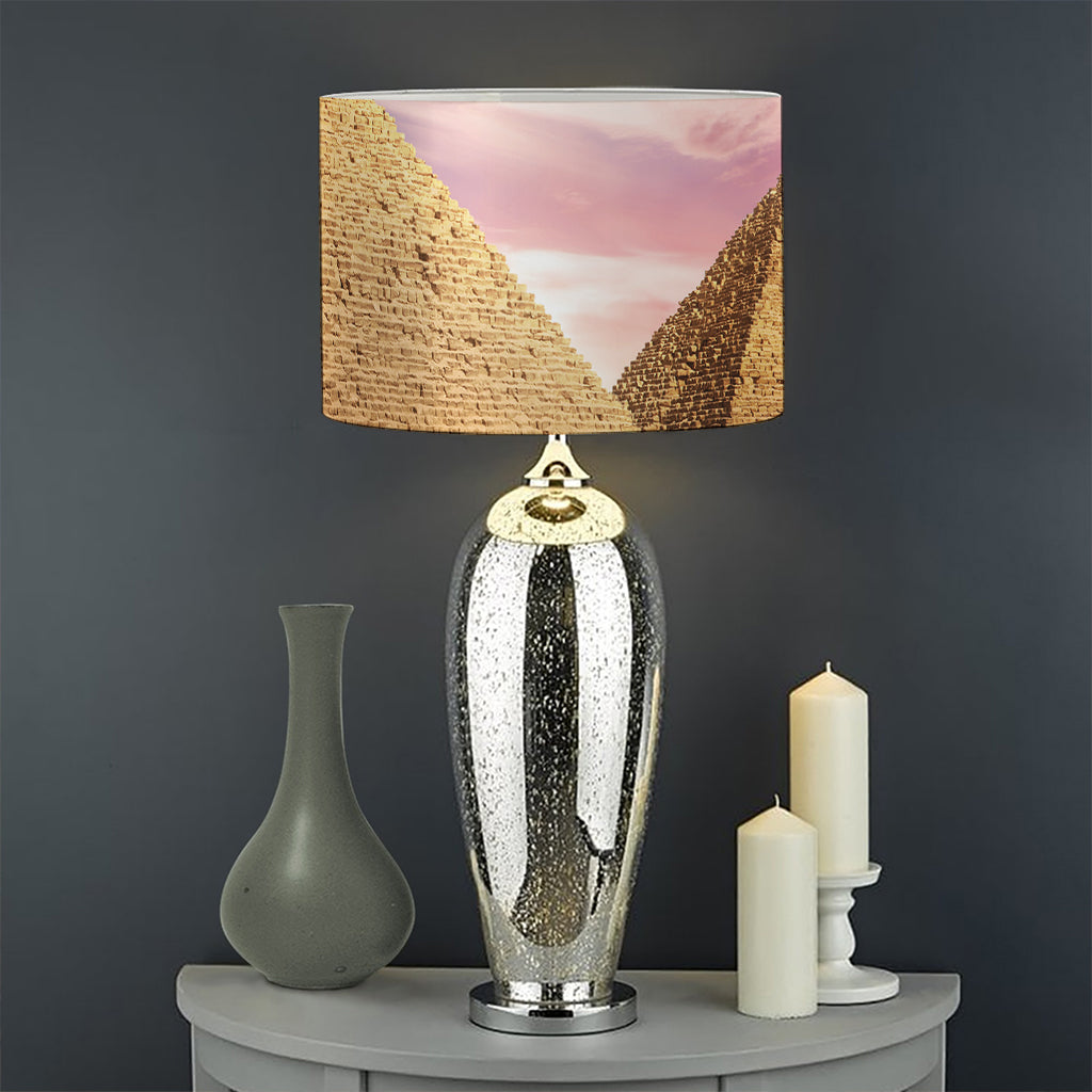 Purple Cloud Pyramid Print Drum Lamp Shade