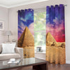 Purple Cloud Pyramid Print Extra Wide Grommet Curtains