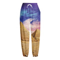 Purple Cloud Pyramid Print Fleece Lined Knit Pants