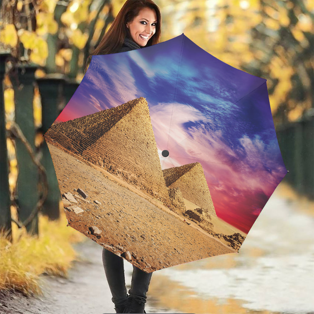 Purple Cloud Pyramid Print Foldable Umbrella