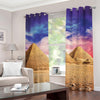 Purple Cloud Pyramid Print Grommet Curtains