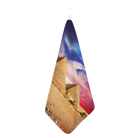 Purple Cloud Pyramid Print Hand Towel