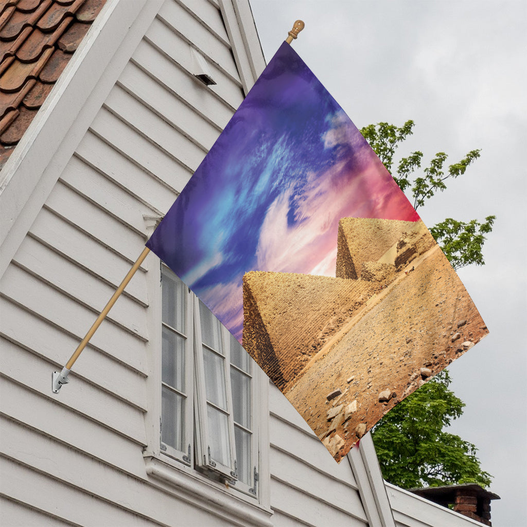 Purple Cloud Pyramid Print House Flag