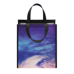 Purple Cloud Pyramid Print Insulated Lunch Tote
