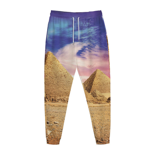 Purple Cloud Pyramid Print Jogger Pants