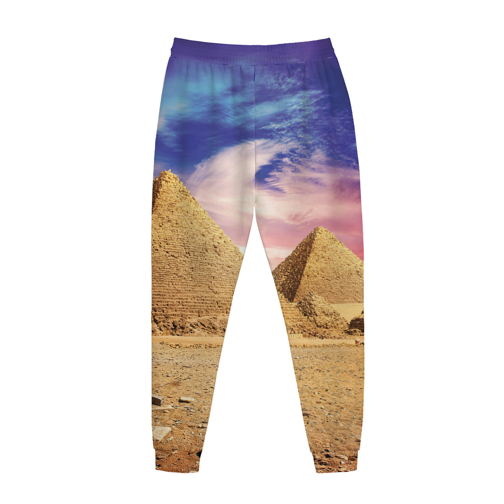 Purple Cloud Pyramid Print Jogger Pants