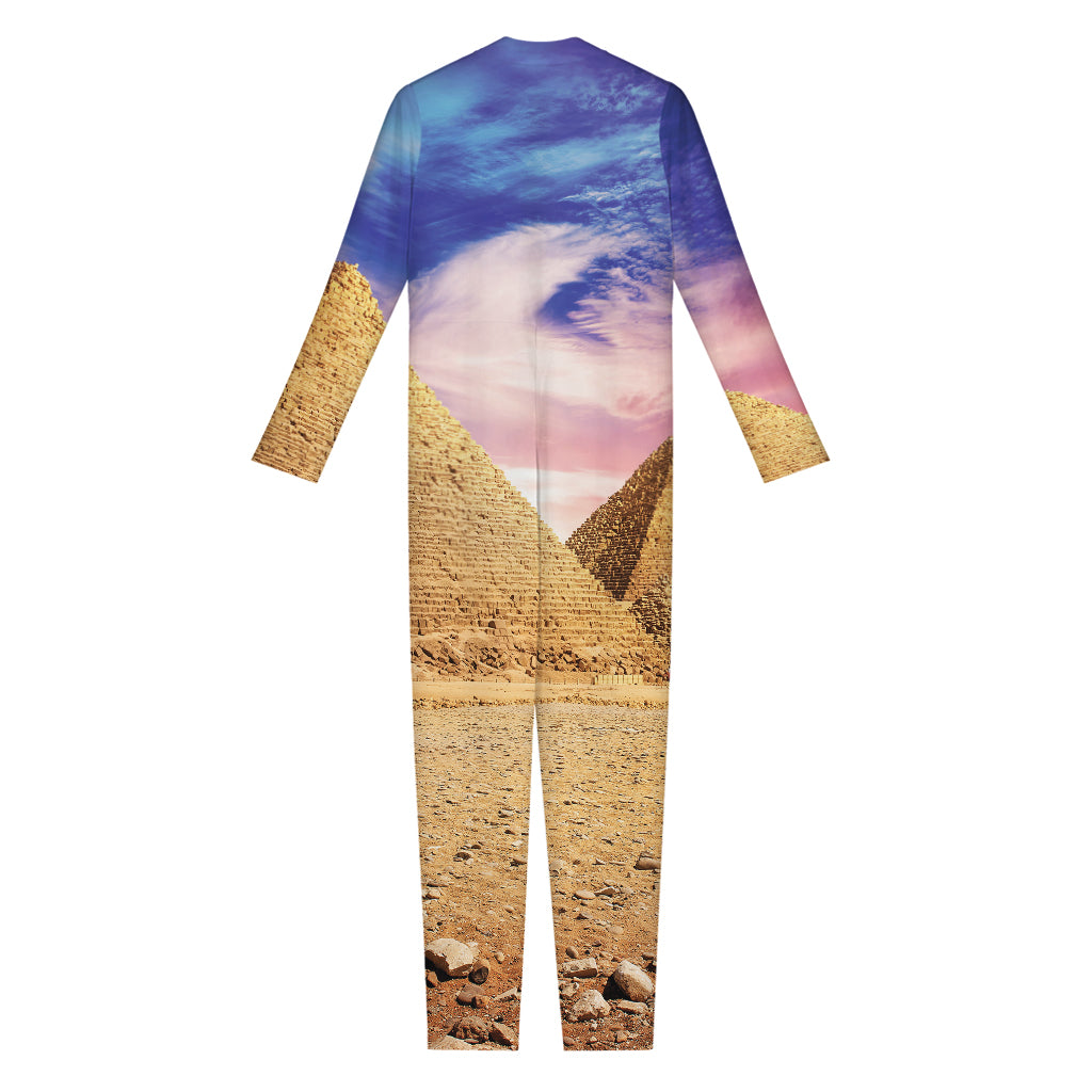 Purple Cloud Pyramid Print Jumpsuit