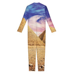 Purple Cloud Pyramid Print Jumpsuit