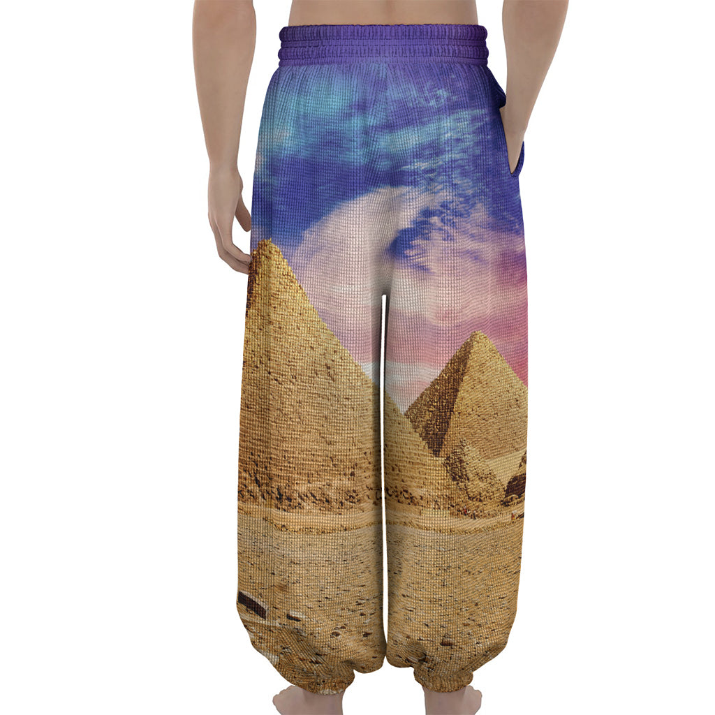 Purple Cloud Pyramid Print Lantern Pants