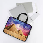 Purple Cloud Pyramid Print Laptop Sleeve With Handle