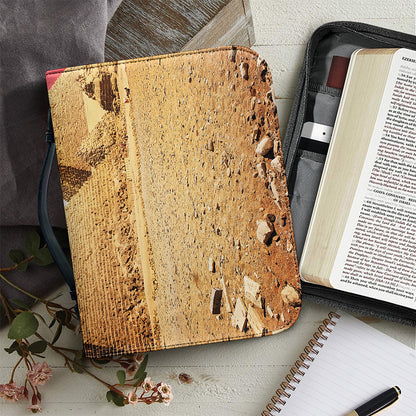 Purple Cloud Pyramid Print Leather Bible Cover
