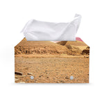 Purple Cloud Pyramid Print Leather Tissue Box Cover