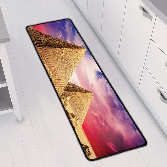 Purple Cloud Pyramid Print Long Kitchen Mat