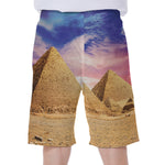 Purple Cloud Pyramid Print Men's Beach Shorts