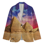 Purple Cloud Pyramid Print Men's Blazer