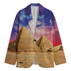 Purple Cloud Pyramid Print Men's Blazer