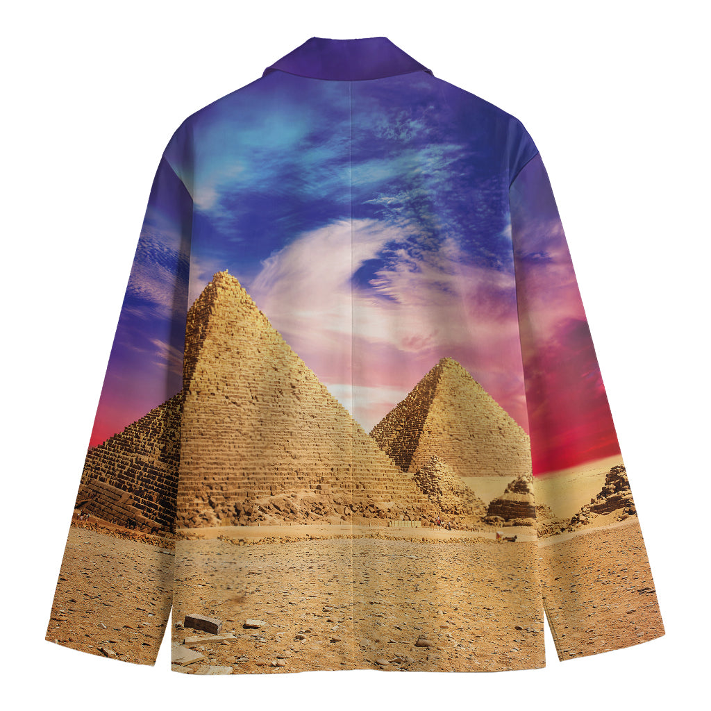 Purple Cloud Pyramid Print Men's Blazer