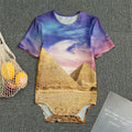 Purple Cloud Pyramid Print Men's Bodysuit