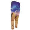 Purple Cloud Pyramid Print Men's Compression Pants