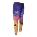 Purple Cloud Pyramid Print Men's Compression Pants