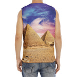 Purple Cloud Pyramid Print Men's Fitness Tank Top