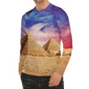 Purple Cloud Pyramid Print Men's Long Sleeve Rash Guard