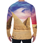 Purple Cloud Pyramid Print Men's Long Sleeve T-Shirt