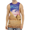 Purple Cloud Pyramid Print Men's Muscle Tank Top