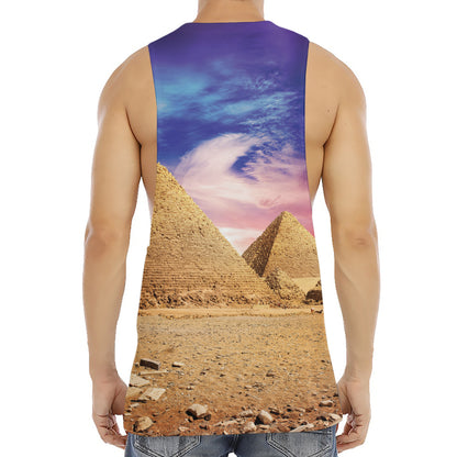 Purple Cloud Pyramid Print Men's Muscle Tank Top